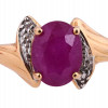 14K GOLD COCKTAIL RING WITH PURPLE GEMSTONE PIC-1