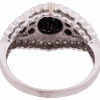 14K WHITE GOLD RING W BLACK CUBIC ZIRCONIA STONES PIC-5