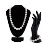 VINTAGE CULTURED PEARL NECKLACE AND BRACELET SET PIC-0