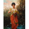 ANTIQUE AUSTRIAN PORTRAIT PAINTING BY HANS ZATZKA PIC-1