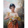 ANTIQUE AUSTRIAN PORTRAIT PAINTING BY HANS ZATZKA PIC-2