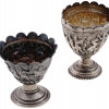 ANTIQUE PERSIAN QAJAR STERLING SILVER EGG CUPS PIC-0