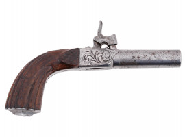 MID 19TH CEN EUROPEAN BOXLOCK PERCUSSION PISTOL