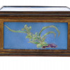 ANTIQUE MEIJI JAPAN CLOISONNE BOX BLUE BACKGROUND PIC-3