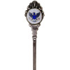 AMERICAN SILVER AND ENAMEL MUSTARD CUP WITH SPOON PIC-11