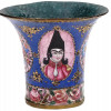 PERSIAN QAJAR PAINTED ENAMEL ON COPPER QALYAN CUP PIC-0