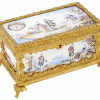 ANTIQUE AUSTRIAN GILT BRONZE ENAMEL CLOCK CASKET PIC-0