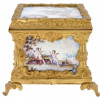 ANTIQUE AUSTRIAN GILT BRONZE ENAMEL CLOCK CASKET PIC-3