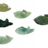 GROUP OF ASIAN FISH CARVED JADE AMULETS PENDANTS PIC-2