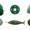 GROUP OF ASIAN HAND CARVED JADE AMULETS PENDANTS PIC-1