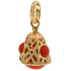 ANTIQUE CHINESE 14K GOLD AND CORAL PENDANT CHARM PIC-1