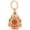 ANTIQUE CHINESE 14K GOLD AND CORAL PENDANT CHARM PIC-2
