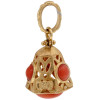 ANTIQUE CHINESE 14K GOLD AND CORAL PENDANT CHARM PIC-3