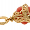 ANTIQUE CHINESE 14K GOLD AND CORAL PENDANT CHARM PIC-4