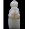 ANTIQUE CHINESE BABY HAND CARVED WHITE JADE SEAL PIC-4