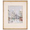 MIXED MEDIA PAINTING BY MAURICE UTRILLO WITH CATALOG PIC-1