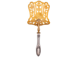 RUSSIAN GILT SILVER PIERCED SERVING SHOVEL SPOON