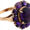 14K YELLOW GOLD AND AMETHYST CLUSTER LADIES RING PIC-1