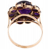 14K YELLOW GOLD AND AMETHYST CLUSTER LADIES RING PIC-2
