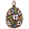 RUSSIAN GILT SILVER CLOISONNE ENAMEL EGG PENDANT PIC-0