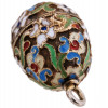 RUSSIAN GILT SILVER CLOISONNE ENAMEL EGG PENDANT PIC-3