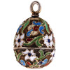 RUSSIAN GILT SILVER CLOISONNE ENAMEL EGG PENDANT PIC-2