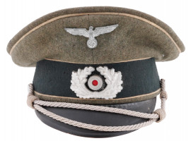 WWII GERMAN ARMY HEER INFANTRY OFFICER VISOR CAP