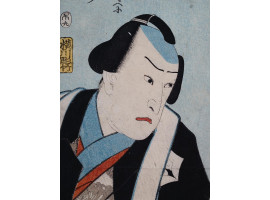 JAPANESE EDO WOODBLOCK KABUKI ACTORS BY UTAGAWA KUNISADA