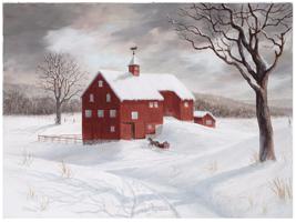 WINTER LANDSCAPE OIL PAINTING BY JEANIE POPE