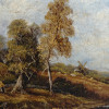 ANTIQUE 19TH C LANDSCAPE OIL PAINTING BY J. MAY PIC-1