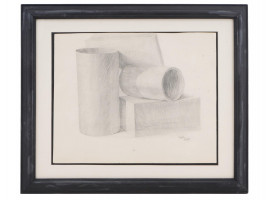 RUSSIAN ABSTRACT PENCIL PAINTING BY NAUM GABO