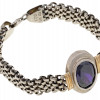 DAVID YURMAN 14K GOLD SILVER AMETHYST MESH CHAIN BRACELET PIC-0