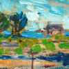 RUSSIAN LANDSCAPE OIL PAINTING BY DAVID BURLIUK PIC-3