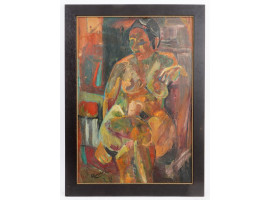FRENCH FEMALE NUDE OIL PAINTING BY MICHEL KIKOINE