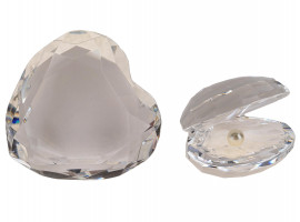 ROSENTHAL CRYSTAL HEART AND SEASHELL PAPERWEIGHTS