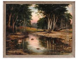 AUSTRALIAN LANDSCAPE OIL PAINTING BY JOHN WOOLER