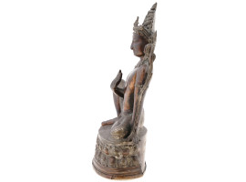 ANTIQUE NEPALESE COPPER AND BRASS FIGURE OF INDRA