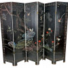 CHINESE EXPORT ROOM DIVIDER LACQUERED HAND PAINTED WOOD PIC-1