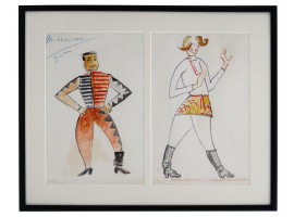 RUSSIAN BALLET DESIGN PAINTING BY MIKHAIL LARIONOV