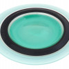 VINTAGE TURQUOISE CHARGER PLATE BY GILMOR GLASS PIC-0