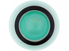 VINTAGE TURQUOISE CHARGER PLATE BY GILMOR GLASS