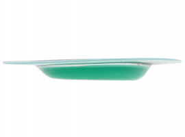 VINTAGE TURQUOISE CHARGER PLATE BY GILMOR GLASS