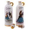 SPANISH HAND PAINTED PORCELAIN ALCOHOL BOTTLES PIC-2