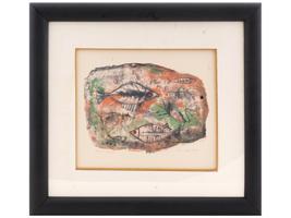 ABSTRACT CHINESE FISH LITHOGRAPH BY WOU KI ZAO