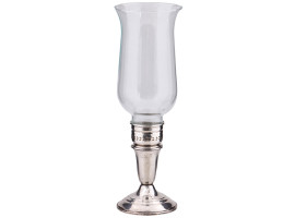 MIDCENT CROWN WEIGHTED STERLING GLASS CANDLESTICK