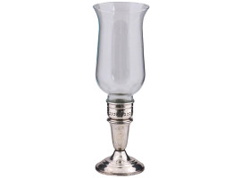 MIDCENT CROWN WEIGHTED STERLING GLASS CANDLESTICK