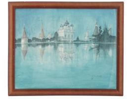 RUSSIAN CHURCH WATERCOLOR SIGNED BY THE ARTIST
