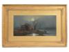 EARLY 20TH C NIGHT RIVER LANDSCAPE PASTEL PAINTING PIC-0