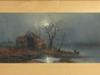 EARLY 20TH C NIGHT RIVER LANDSCAPE PASTEL PAINTING PIC-1