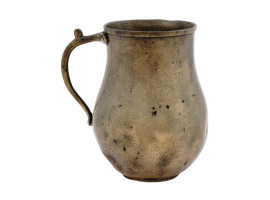 LATE MEDIEVAL 15TH C SWISS BRONZE MEASURING JUG